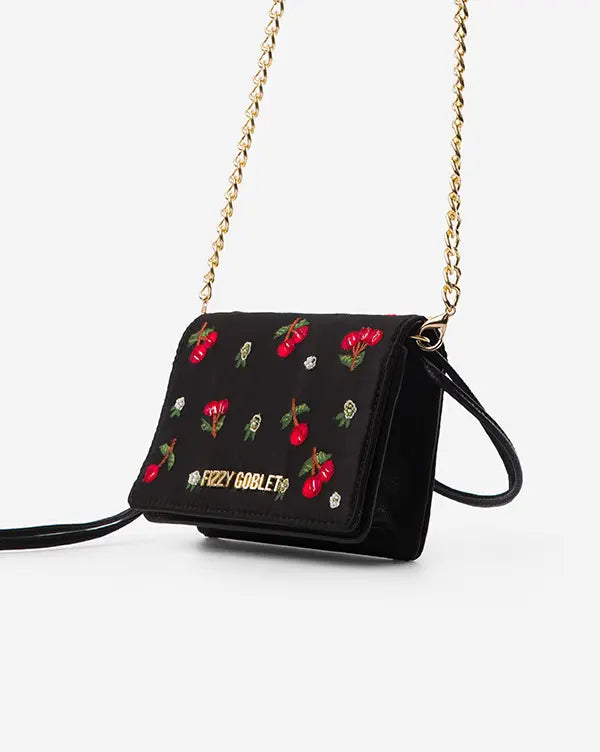 Ruby : Shoulder Bag - Mini - Shoulder Bag - Black - Handcrafted - Fizzy Goblet