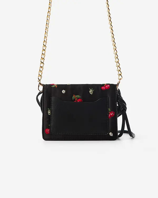 Ruby : Shoulder Bag - Mini - Shoulder Bag - Black - Handcrafted - Fizzy Goblet