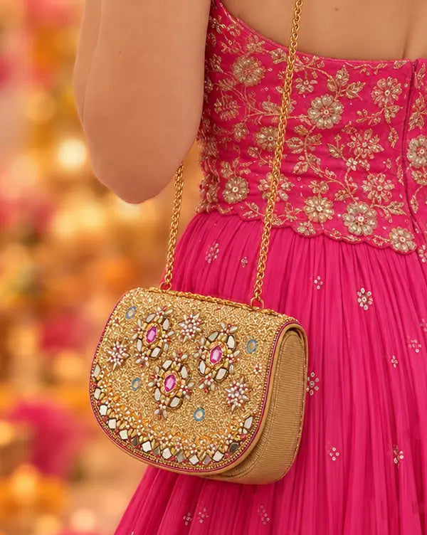 Zari Darling : Clutch Bag - Fizzy Goblet - Indian - Handcrafted 