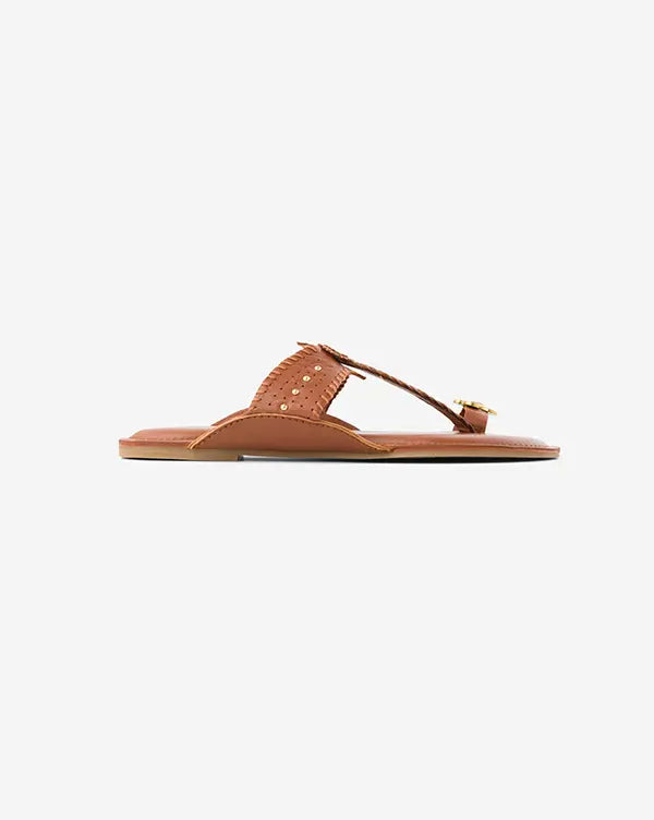 Chandan : Kolha Flats - Brown - Handcrafted - Fizzy Goblet - Indian