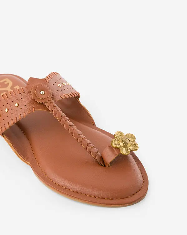 Chandan : Kolha Flats - Brown - Handcrafted - Fizzy Goblet - Indian