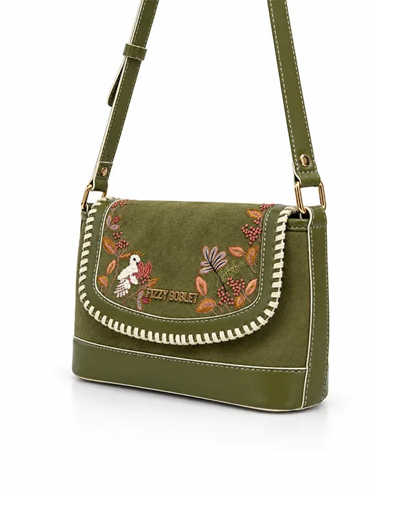 Olive a Sudden : Sling Bag - Olive - Sling bag - Handcrafted - Indian