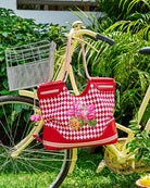 Sunset Club : Tote Bag - Handcrafted - Fizzy Goblet - Red - White