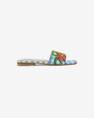 Brunch Bunch : Sandals - Handcrafted - Gingham - Blue - Fizzy Goblet