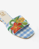 Brunch Bunch : Sandals - Handcrafted - Gingham - Blue - Fizzy Goblet