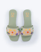 Spring Again : Sandals - Handcrafted - Green - Fizzy Goblet