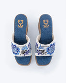 Chill Pill : Wedge Heels - Handcrafted - Fizzy Goblet - Blue