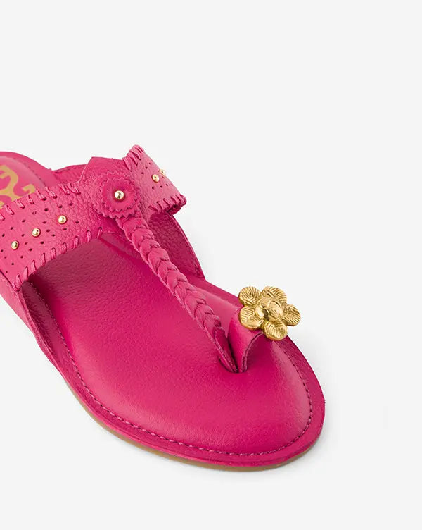 Gulab : Kolha Flats - Fizzy goblet - Handcrafted - Indian - Pink 