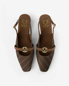 Lines & Lattes : Slingback Mules - Brown - Fizzy Goblet - Handcrafted