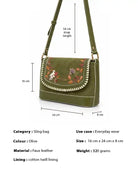 Olive a Sudden : Sling Bag - Olive - Sling bag - Handcrafted - Indian