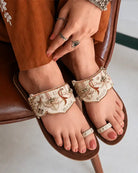 Palm Springs : Kolha Flats - Ivory - Fizzy Goblet - Handcrafted - Indian