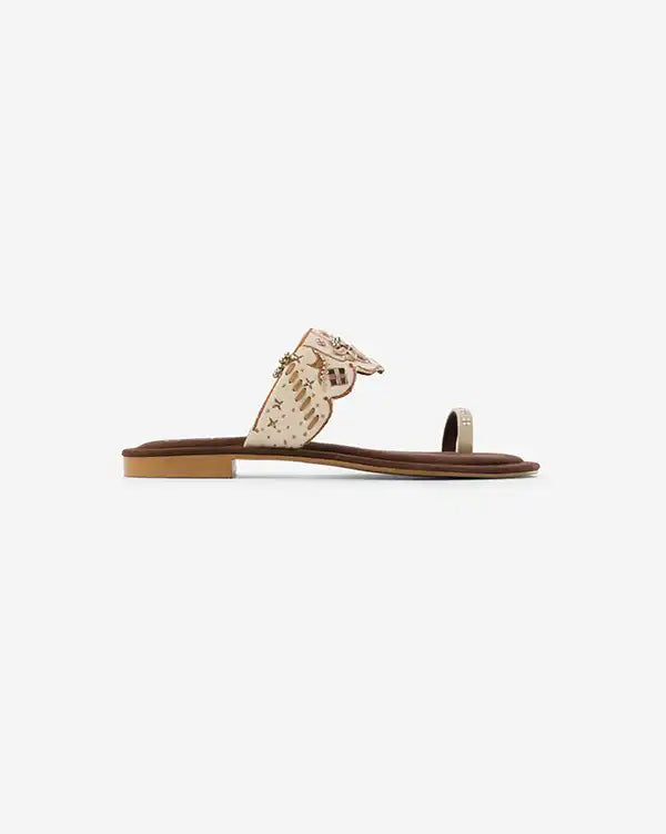 Palm Springs : Kolha Flats - Ivory - Fizzy Goblet - Handcrafted - Indian