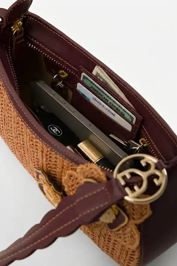 Rosé & Raffia : Shoulder Bag - Handcrafted - FIzzy Goblet 