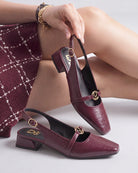 Ruby Tuesday : Slingback Mules - Ruby - Handcrafted - Fizzy Goblet