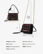 Ruby : Shoulder Bag - Mini - Black - Fizzy Goblet - Handcrafted