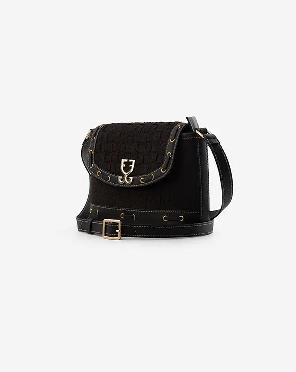 Tweed Dreams : Shoulder Bag - Fizzy Goblet - Handcrafted - Black