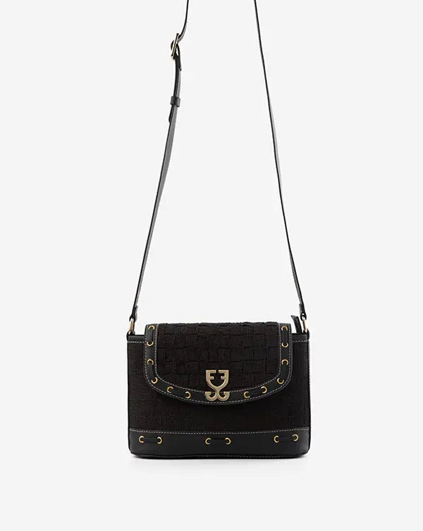 Tweed Dreams : Shoulder Bag - Fizzy Goblet - Handcrafted - Black