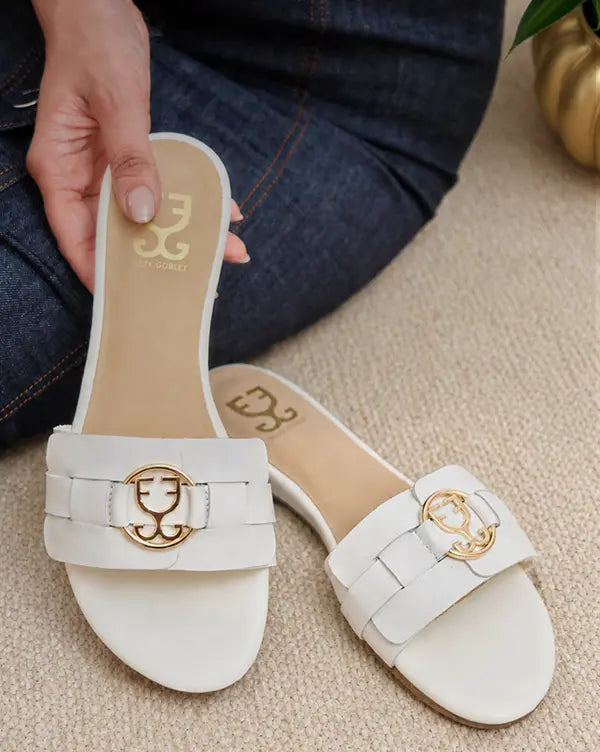 White on Cue : Sandal Heels - Fizzy goblet - Handcarfted