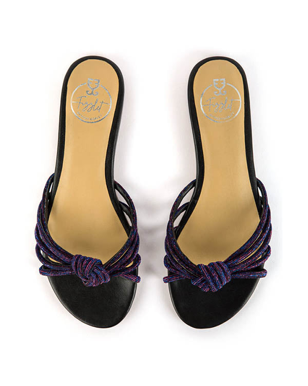 Mambo Knot Flats - Metallic Black