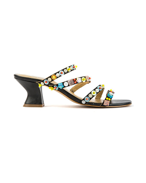 Samba : Strap Heels- White