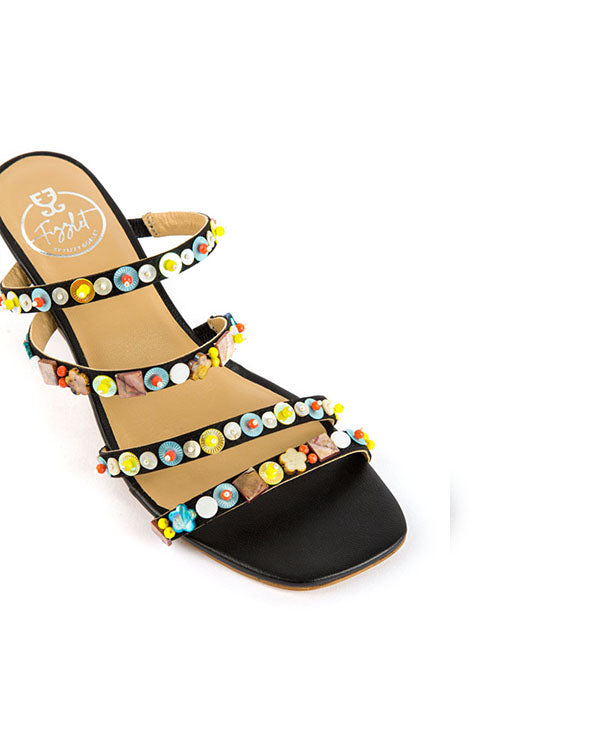 Samba : Strap Heels - Black