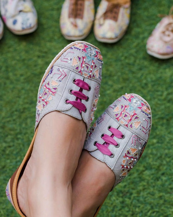 Aztec Grey : Sneakers - Payal Singhal x Fizzy Goblet - Grey Sneakers - Fizzy Goblet