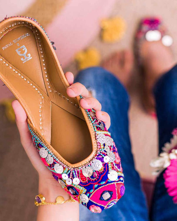 Bohemian Romance : Juttis - Payal Singhal X Fizzy Goblet - Multi Color Juttis - Fizzy Goblet