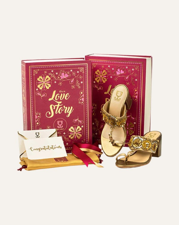 Love Story Box - Golden Jalebi Heels - Golden Fizzy Goblet - Fizzy Goblet